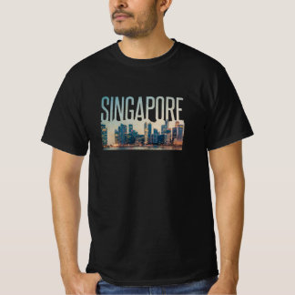Camiseta Esquema de viaje simplificado de Singapur