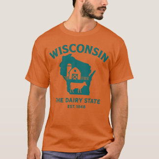Camiseta Esquema del granero del estado lácteo de Wisconsin