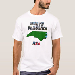 Camiseta Esquema del mapa de Carolina del Norte, foto y tex