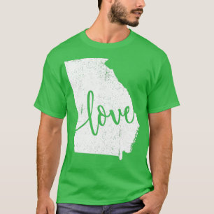 Camiseta Esquema del mapa del estado de Georgia Home Love V
