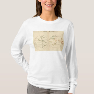 Camiseta Esquema del mapa del mundo