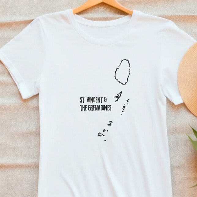 Camiseta Esquema del mapa del país de San Vicente y las Gra (Subido por el creador)