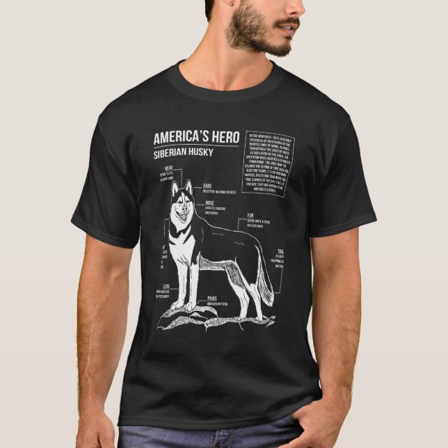 Camiseta Esquema divertido de husky (Anverso)