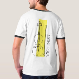 Camiseta Esquema negro minimalista violinista + violinista