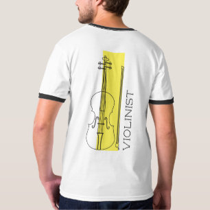 Camiseta Esquema negro minimalista violinista + violinista 