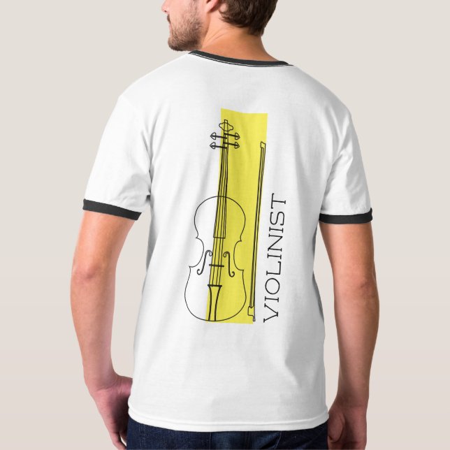 Camiseta Esquema negro minimalista violinista + violinista  (Reverso)