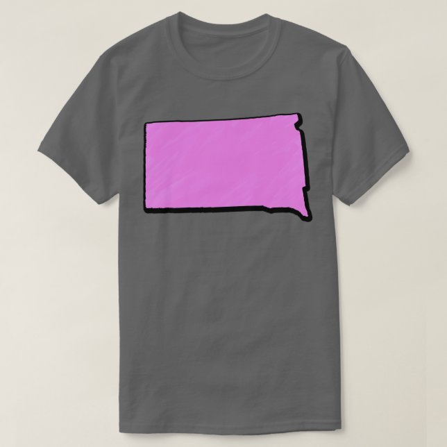 Camiseta Esquema rosado de Dakota del Sur (Diseño del anverso)