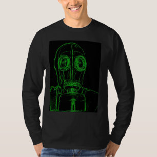 Camiseta Esquema verde de neón de la careta antigás por K