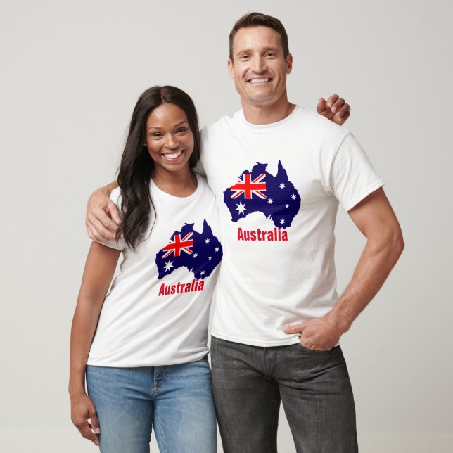 Camiseta Esquema y bandera de Australia (Unisexo)