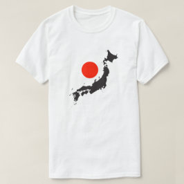 Camiseta Esquema y círculo del mapa de Japón