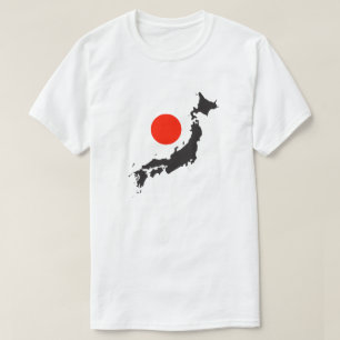 Camiseta Esquema y círculo del mapa de Japón
