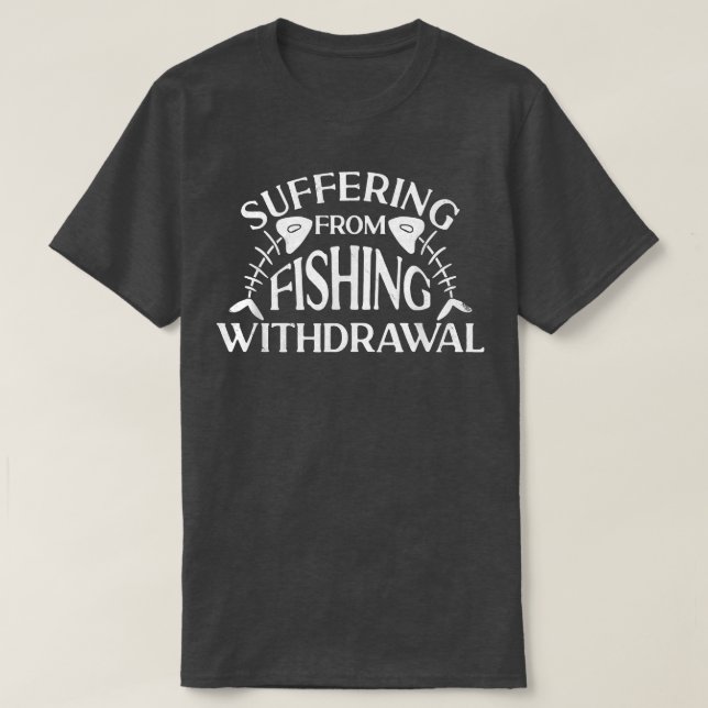 Camiseta Esquetón De Pescado Gracioso Que Sufre De Pesca De (Diseño del anverso)