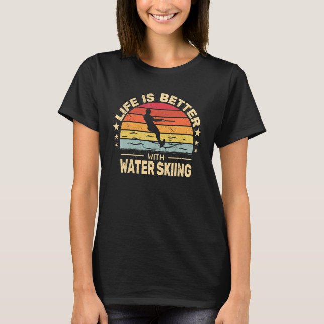 Camiseta esquí acuático con retro (Anverso)