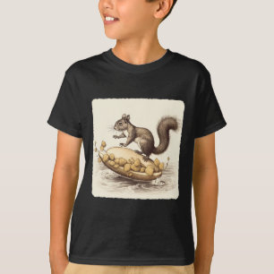 Camiseta Esquí acuático de ardilla en un par de bellotas. A