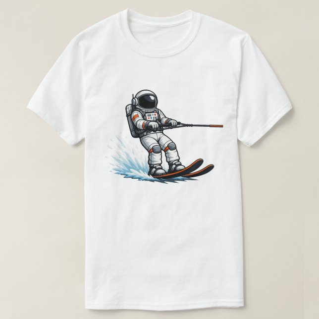 Camiseta Esquí acuático de astronauta (Diseño del anverso)