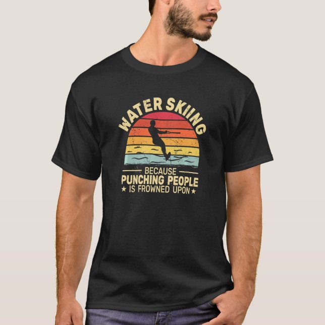 Camiseta Esquí acuático esquí náutico retro hombres vintage (Anverso)