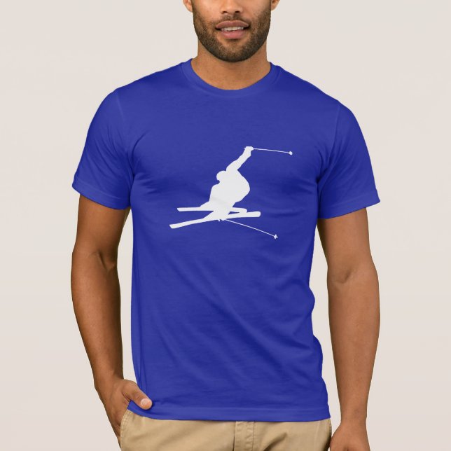 Camiseta Esquí azul de la nieve (Anverso)