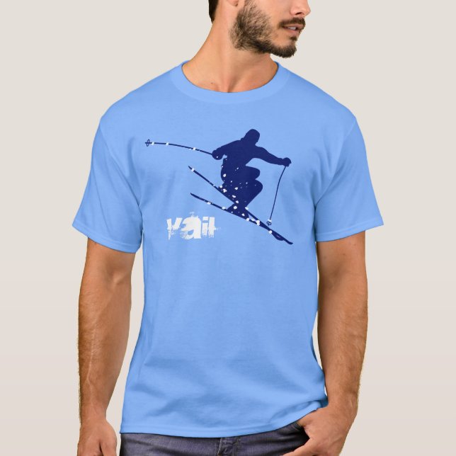 Camiseta Esquí azul de la nieve de Vail (Anverso)