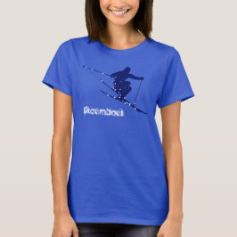 Camiseta Esquí azul de la nieve del barco de vapor