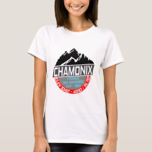 Camiseta Esquí Chamonix T Shirt Mont Blanc Francia Esquí Pa