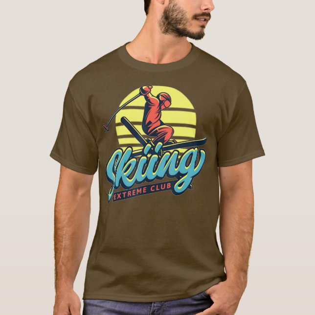 Camiseta Esquí con estilo retro angustiado (Anverso)