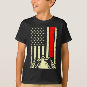 Camiseta Esquí con snowboard bandera americana