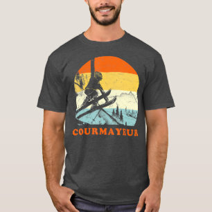 Camiseta Esquí Courmayeur Italia Vintage