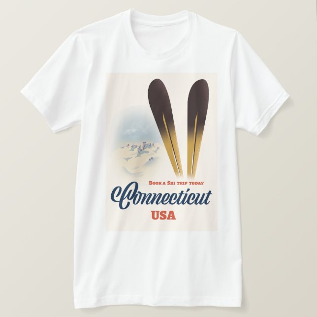 Camiseta esquí de Connecticut (Anverso del diseño)