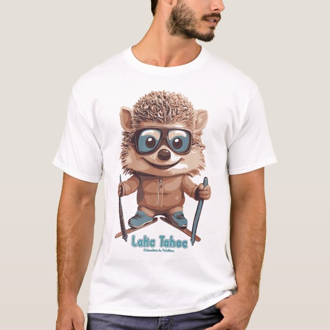 Camiseta Esquí de Cute Hedgehog Lake Tahoe (Anverso)