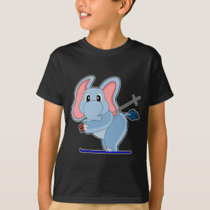 Camiseta Esquí de elefante con bastones de esquí