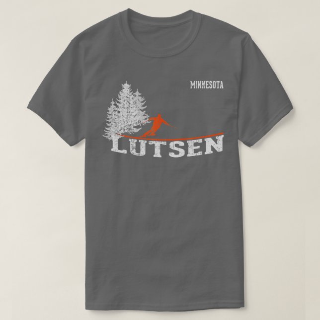 Camiseta Esquí de época Lutsen MN estilo años 1980 (Diseño del anverso)