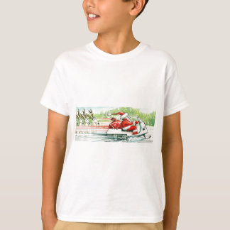 Camiseta Esquí de esquí del Snowmobile de Santa del navidad