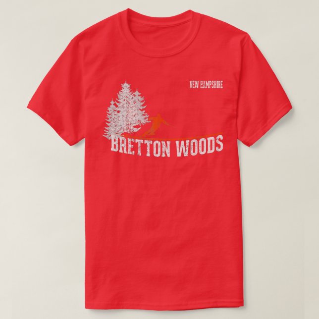 Camiseta Esquí de estilo Bretton Woods NH de los años 1980 (Diseño del anverso)