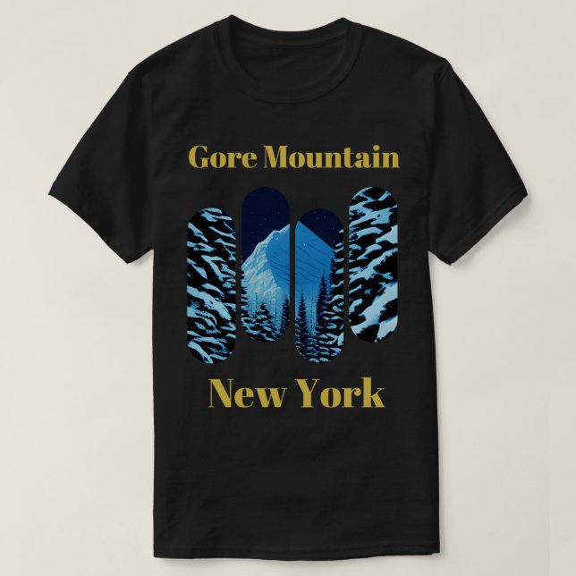 Camiseta esquí de Gore Mountain Nueva York 7 (Diseño del anverso)