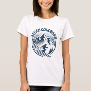 Camiseta Esquí de Invierno de la Estación de Esquí de Aspen