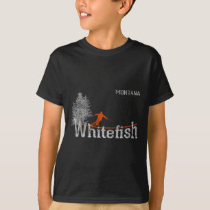 Camiseta Esquí de la Viña de Montana de Whitefish de los añ