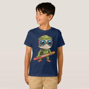 Camiseta Esquí de montaña Cute Lizard Boyne