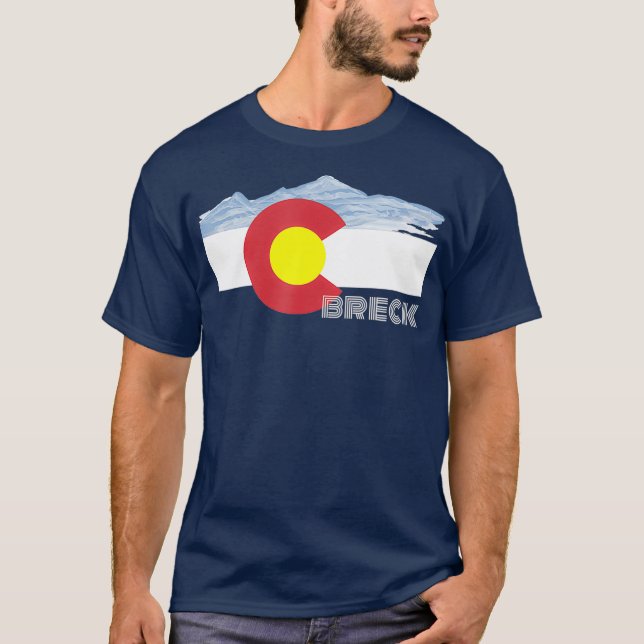 Camiseta Esquí de Navidades de Esquí de Bandera de Breckenr (Anverso)