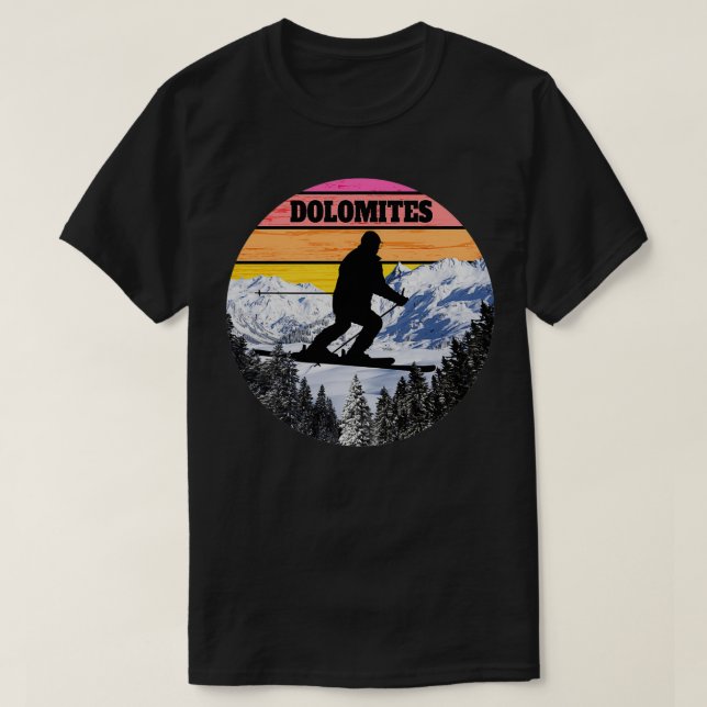 Camiseta Esquí de nieve Dolomitas Campos de esquí Italia (Diseño del anverso)
