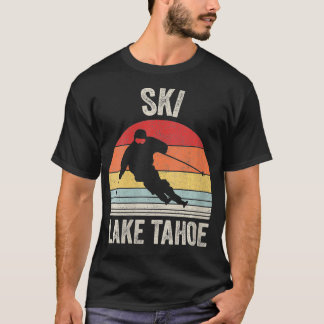 Camiseta Esquí de nieve en Tahoe Vintage Retro VNeck