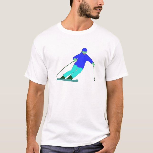 Camiseta Esquí de nieve esquiadora (Anverso)