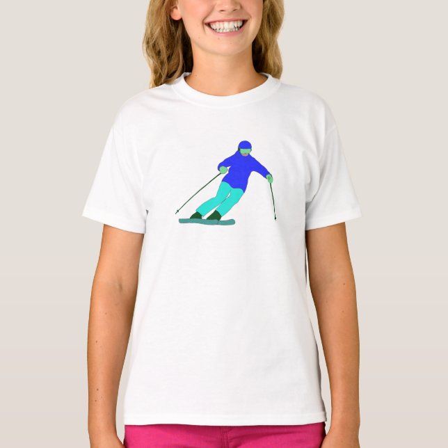 Camiseta Esquí de nieve esquiadora (Anverso)