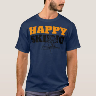 Camiseta Esquí de Nieve Feliz Esquí Deportivo de Invierno A