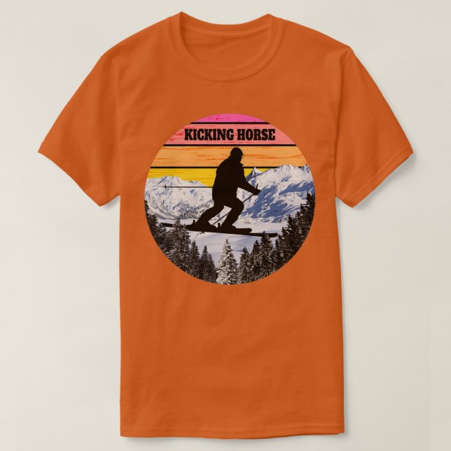 Camiseta Esquí de nieve Pateando Campos de Esquí de Caballo (Diseño del anverso)