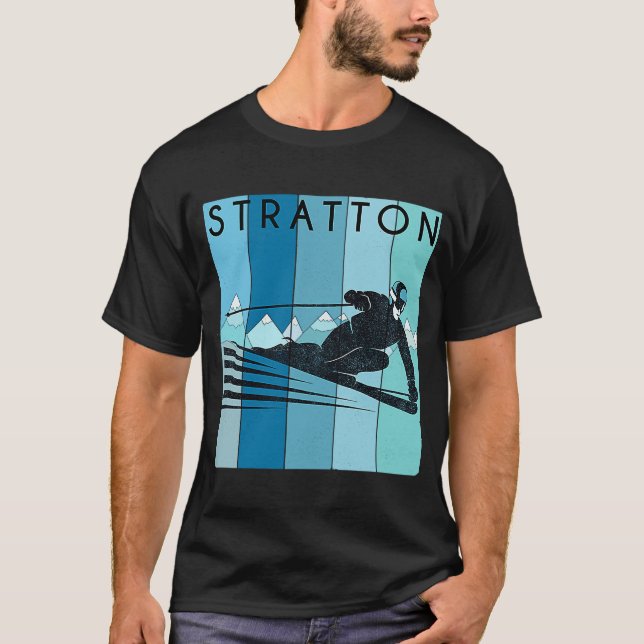 Camiseta Esquí de nieve retro Stratton Vermont (Anverso)