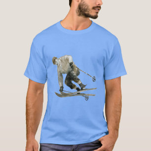 Camiseta Esquí de nieve virgen saltando por el aire