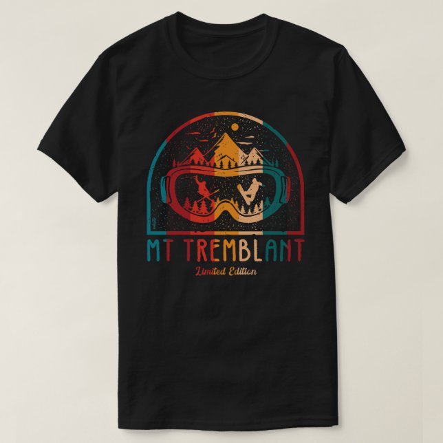 Camiseta Esquí de Tremblant de Montaje Retro (Diseño del anverso)