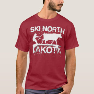 Camiseta Esquí de un granjero de la vaca de Dakota del Nort