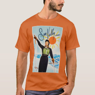 Camiseta Esquí de Viajes del Vintage de Sun Valley Idaho