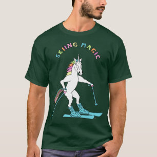 Camiseta Esquí del contorno de unicornio mágico